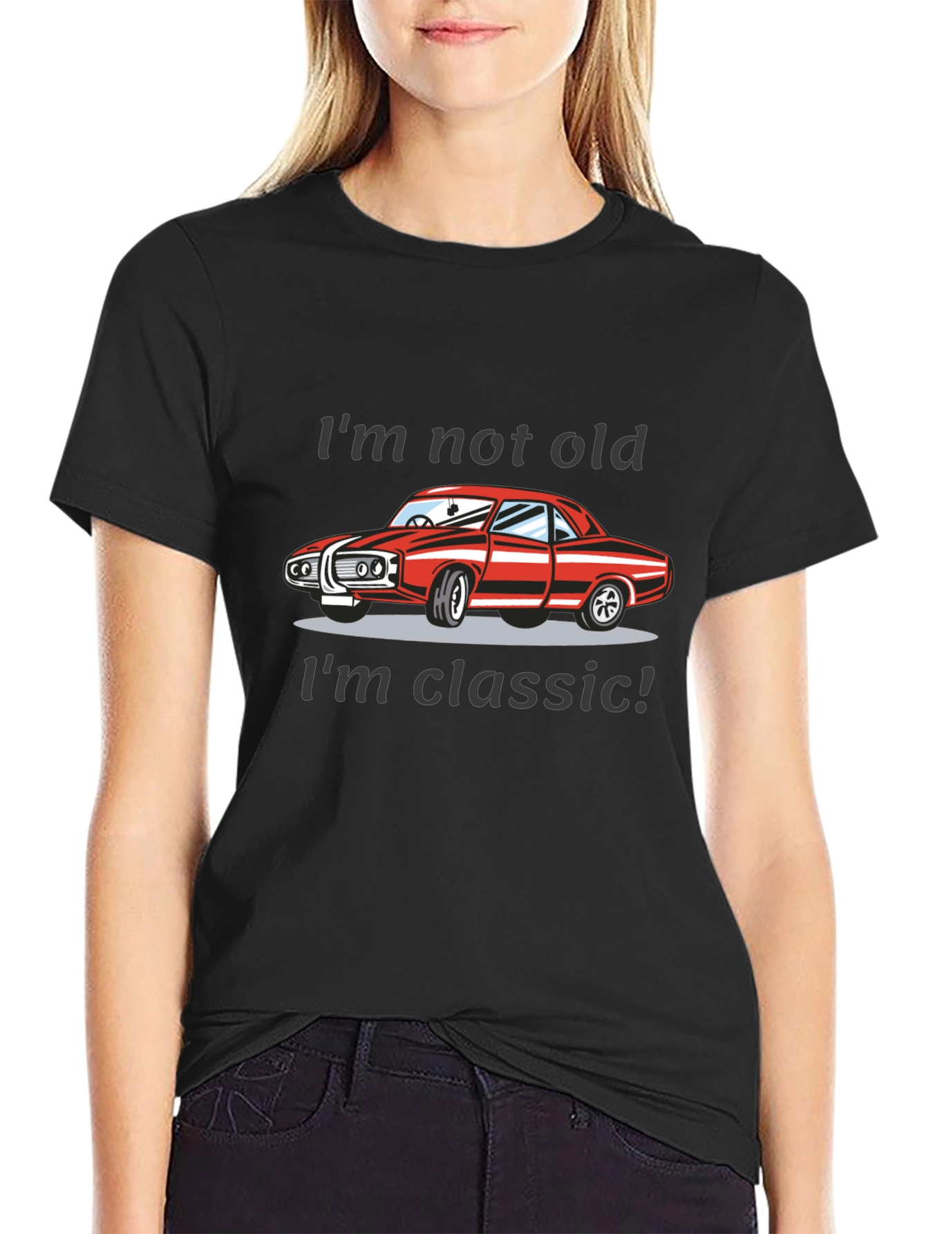 Camiseta Negra Clásica - No soy viejo soy clásico