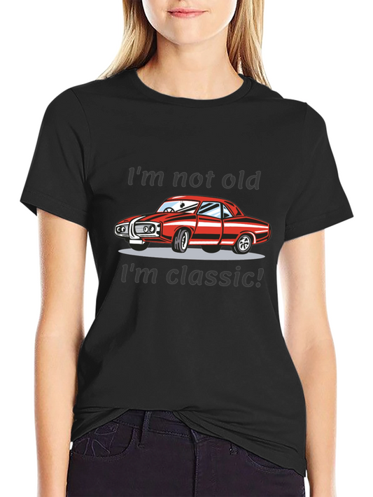 Camiseta Negra Clásica - No soy viejo soy clásico