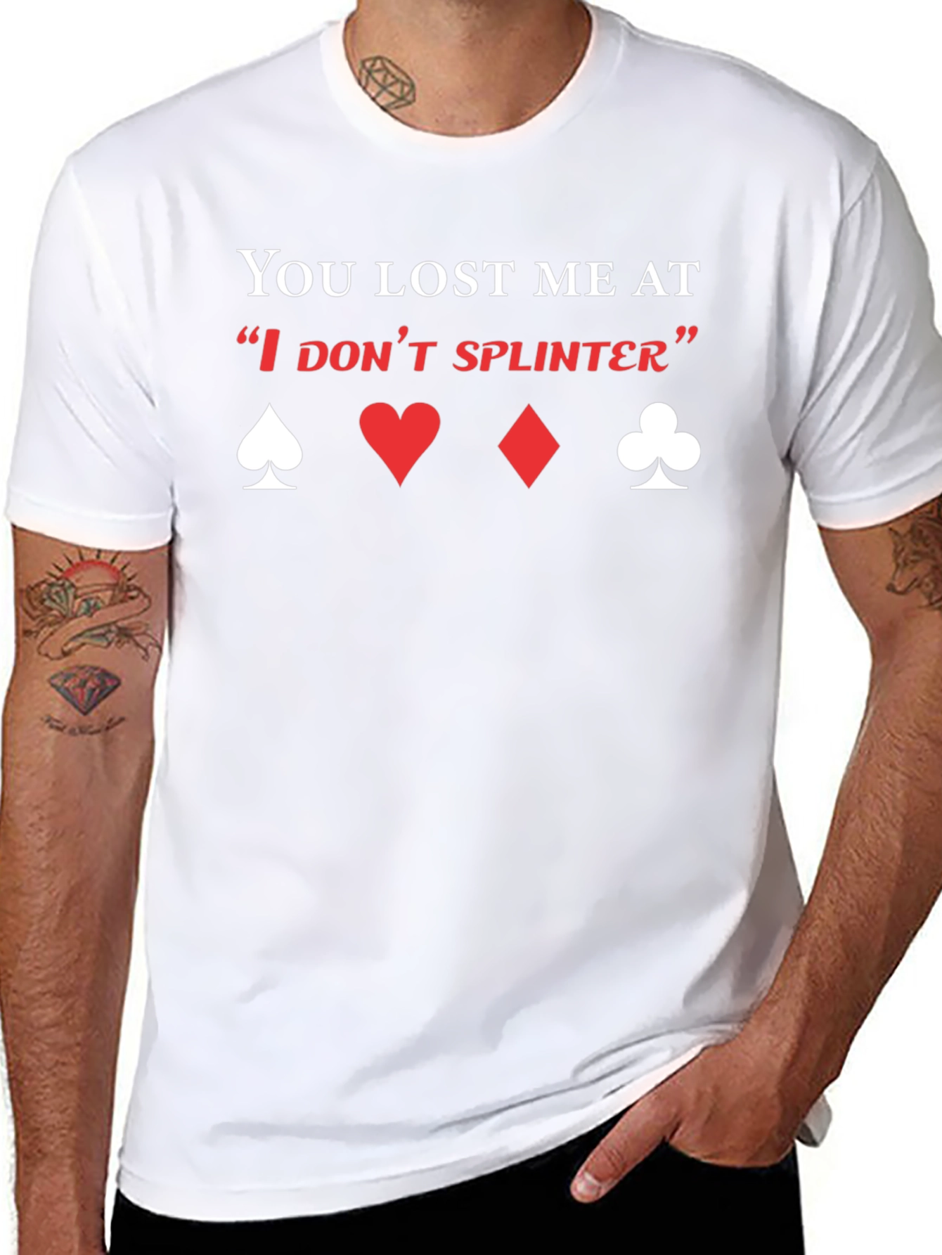 Camiseta Negra con Diseño de Póker y Frase Divertida