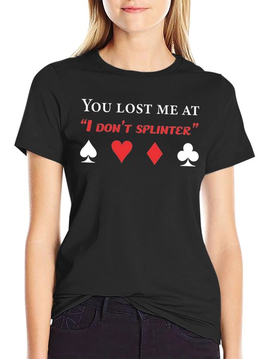Camiseta Negra con Diseño de Póker y Frase Divertida