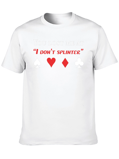 Camiseta Negra con Diseño de Póker y Frase Divertida