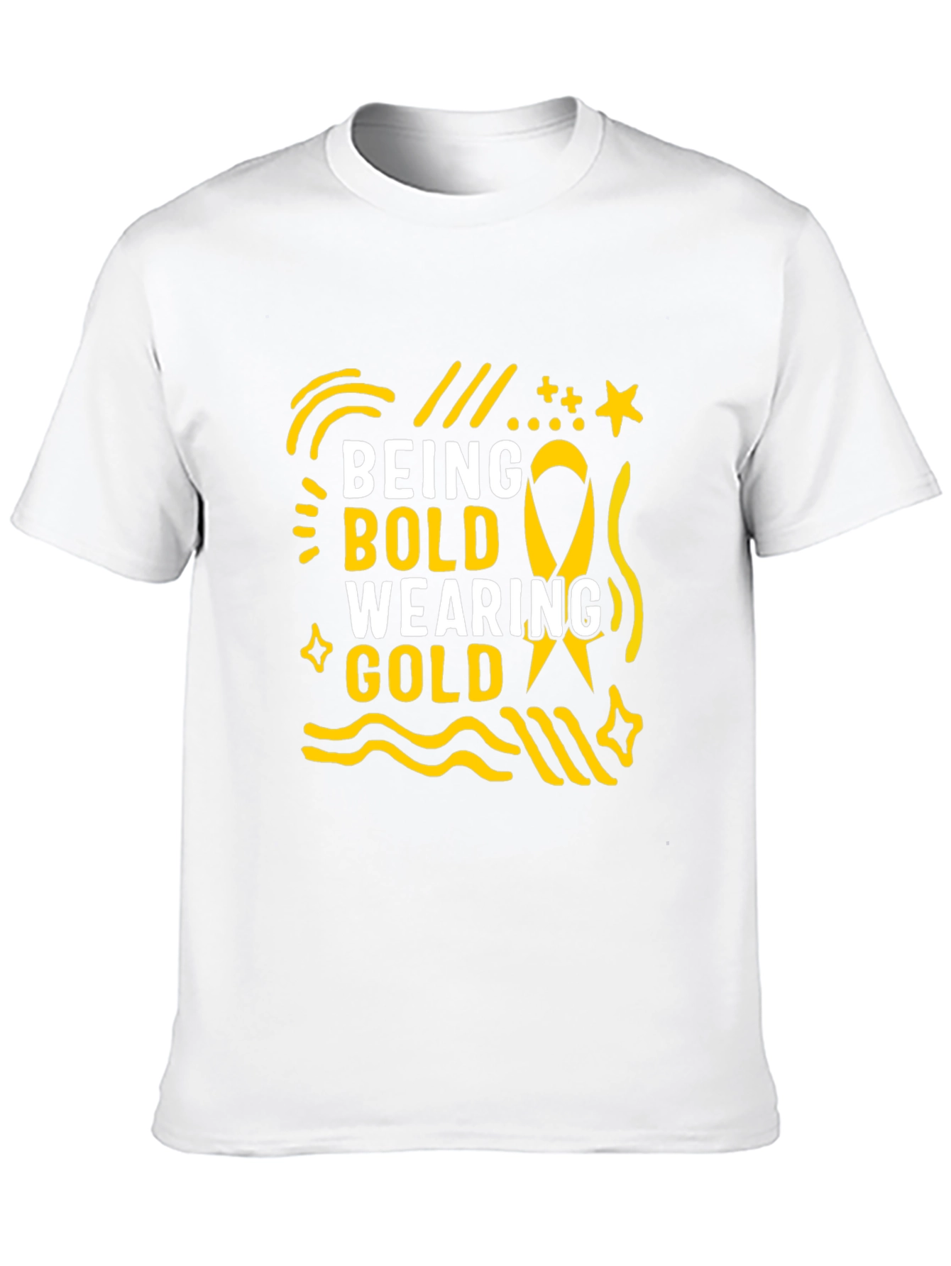 Camiseta Negra Being Bold Wearing Gold para Adultos