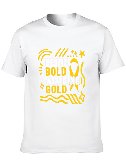 Camiseta Negra Being Bold Wearing Gold para Adultos