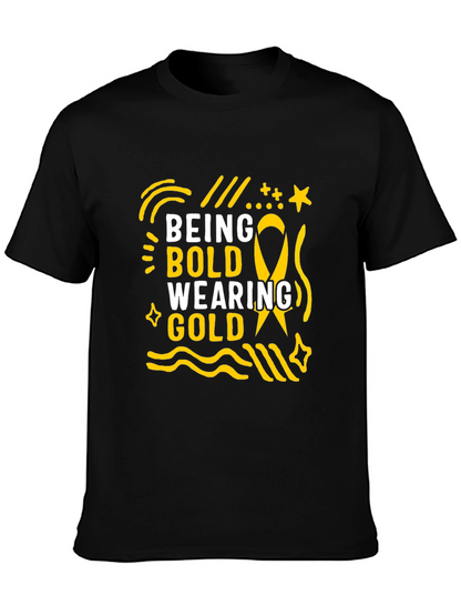 Camiseta Negra Being Bold Wearing Gold para Adultos