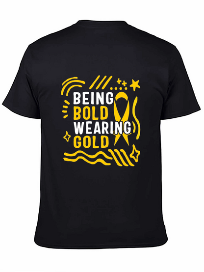 Camiseta Negra Being Bold Wearing Gold para Adultos