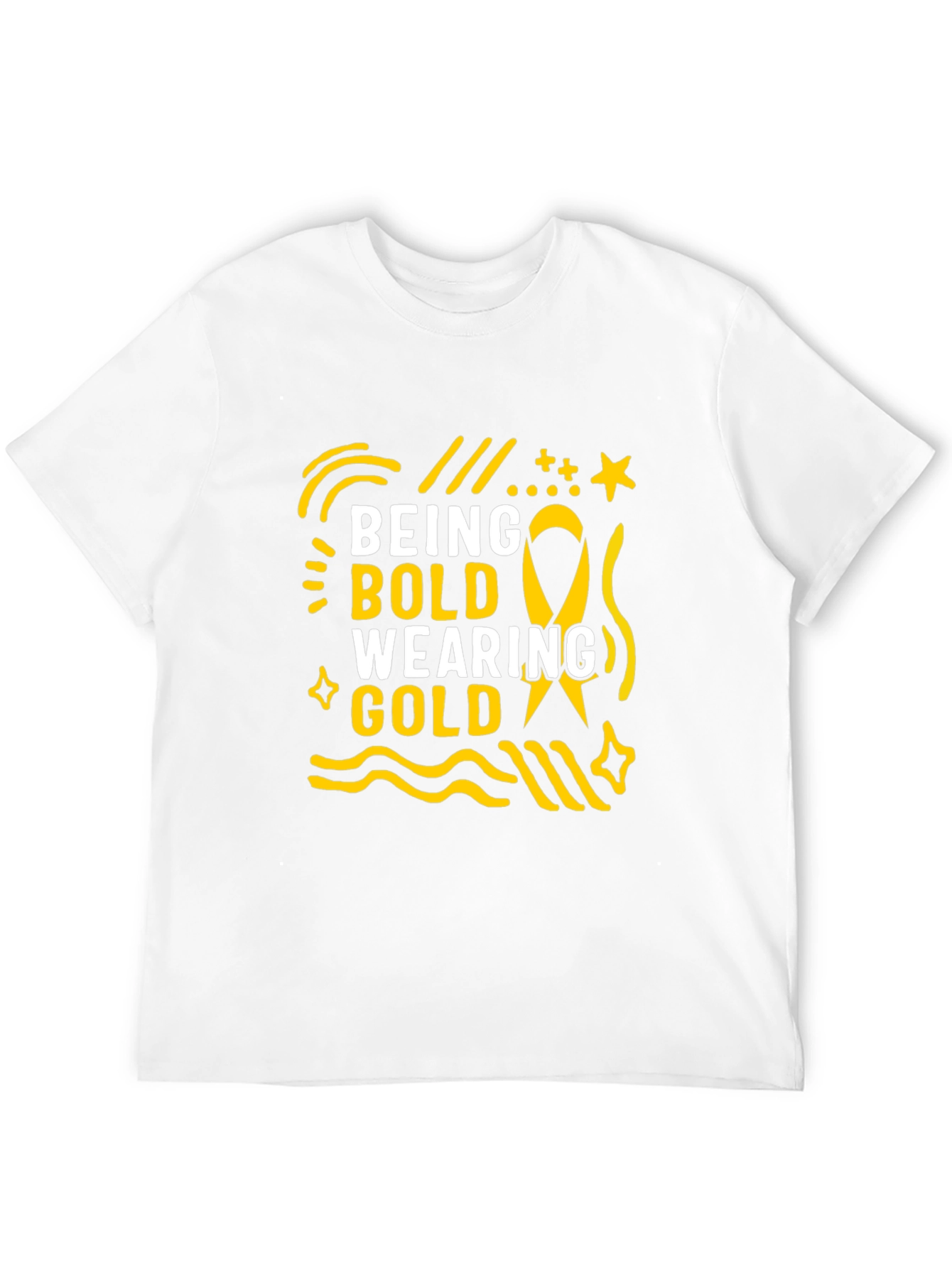 Camiseta Negra Being Bold Wearing Gold para Adultos