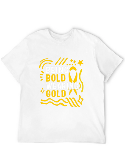 Camiseta Negra Being Bold Wearing Gold para Adultos
