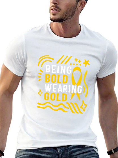Camiseta Negra Being Bold Wearing Gold para Adultos