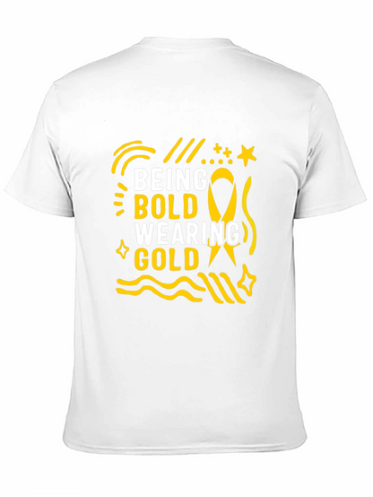 Camiseta Negra Being Bold Wearing Gold para Adultos