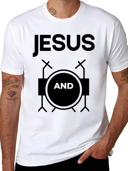 Camiseta Negra Jesús y Batería