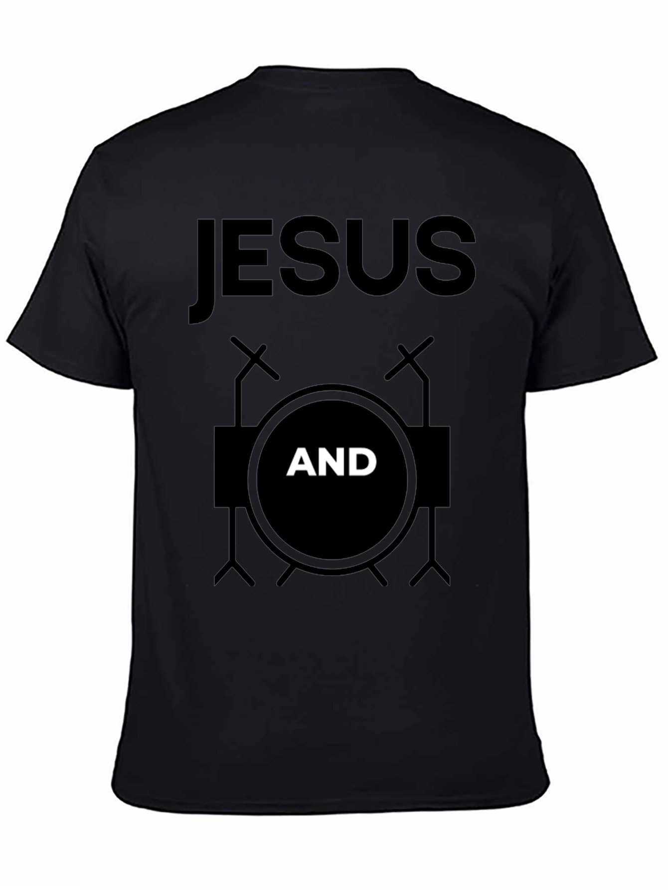 Camiseta Negra Jesús y Batería