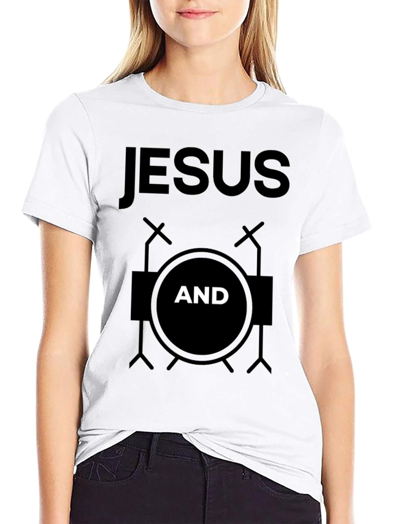 Camiseta Negra Jesús y Batería