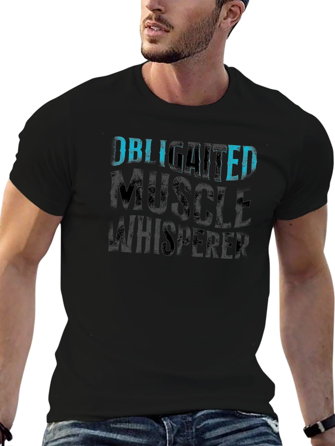 Camiseta Negra Obligated Muscle Whisperer