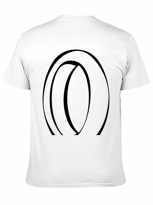 Camiseta Negra con Diseño Abstracto Ovalado