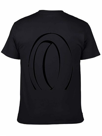 Camiseta Negra con Diseño Abstracto Ovalado