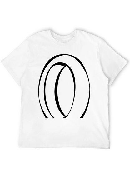 Camiseta Negra con Diseño Abstracto Ovalado