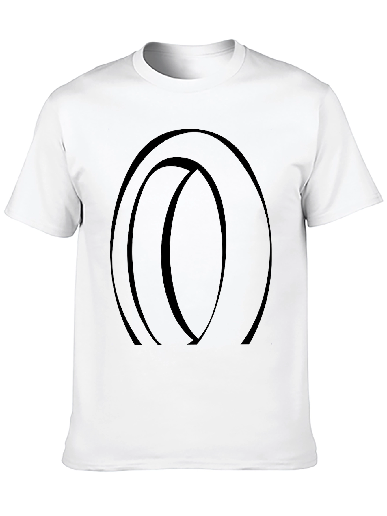 Camiseta Negra con Diseño Abstracto Ovalado