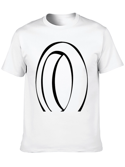 Camiseta Negra con Diseño Abstracto Ovalado