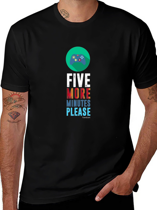 Camiseta Negra Cinco Minutos Más para Gamers