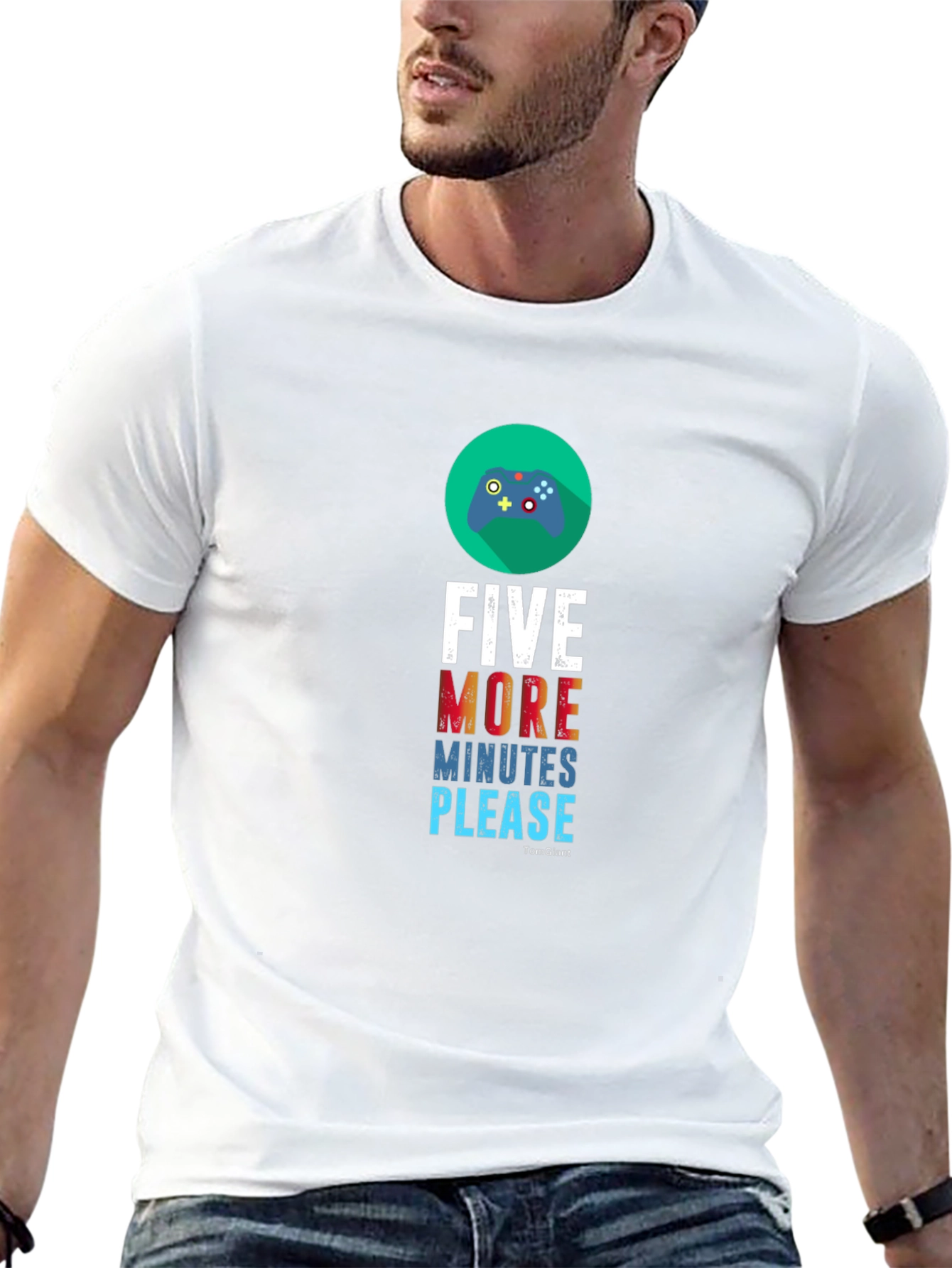 Camiseta Negra Cinco Minutos Más para Gamers