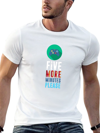 Camiseta Negra Cinco Minutos Más para Gamers