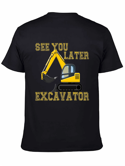Camiseta Negra con Diseño de Excavadora