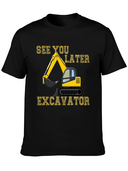 Camiseta Negra con Diseño de Excavadora