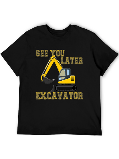 Camiseta Negra con Diseño de Excavadora