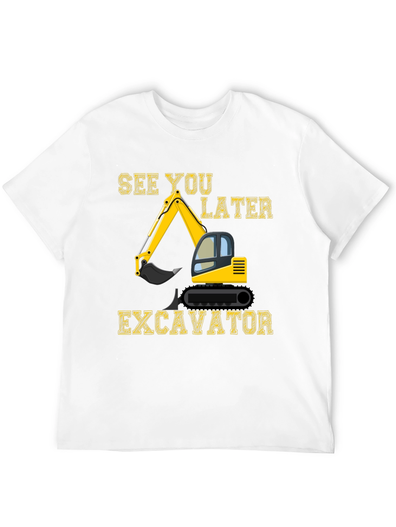 Camiseta Negra con Diseño de Excavadora