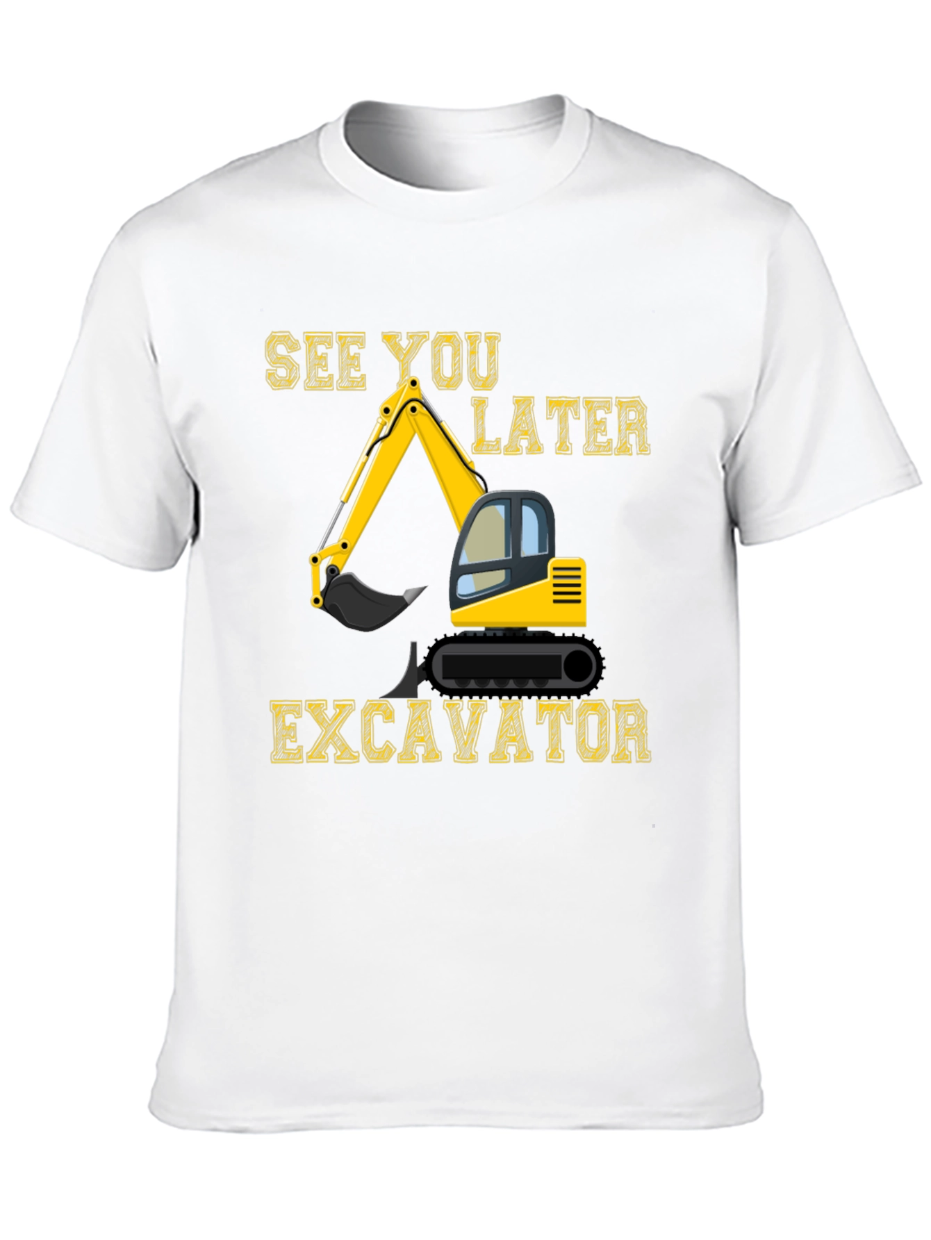 Camiseta Negra con Diseño de Excavadora