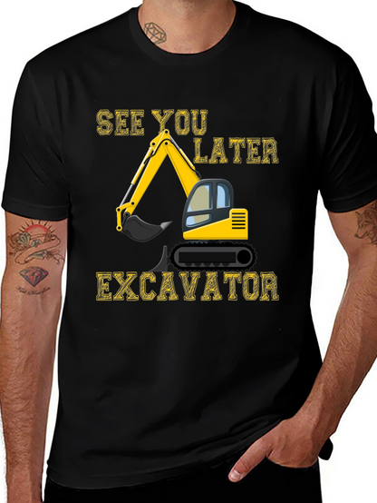 Camiseta Negra con Diseño de Excavadora