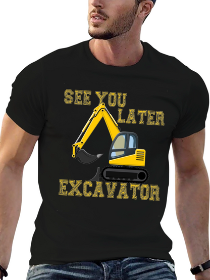 Camiseta Negra con Diseño de Excavadora