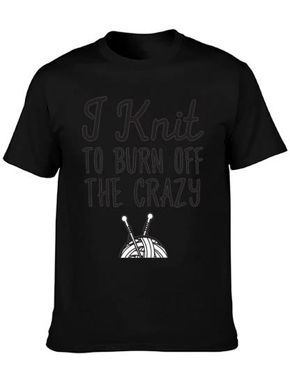 Camiseta Negra I Knit to Burn Off The Crazy