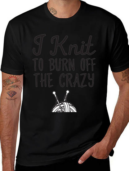 Camiseta Negra I Knit to Burn Off The Crazy