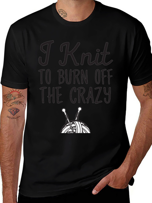 Camiseta Negra I Knit to Burn Off The Crazy