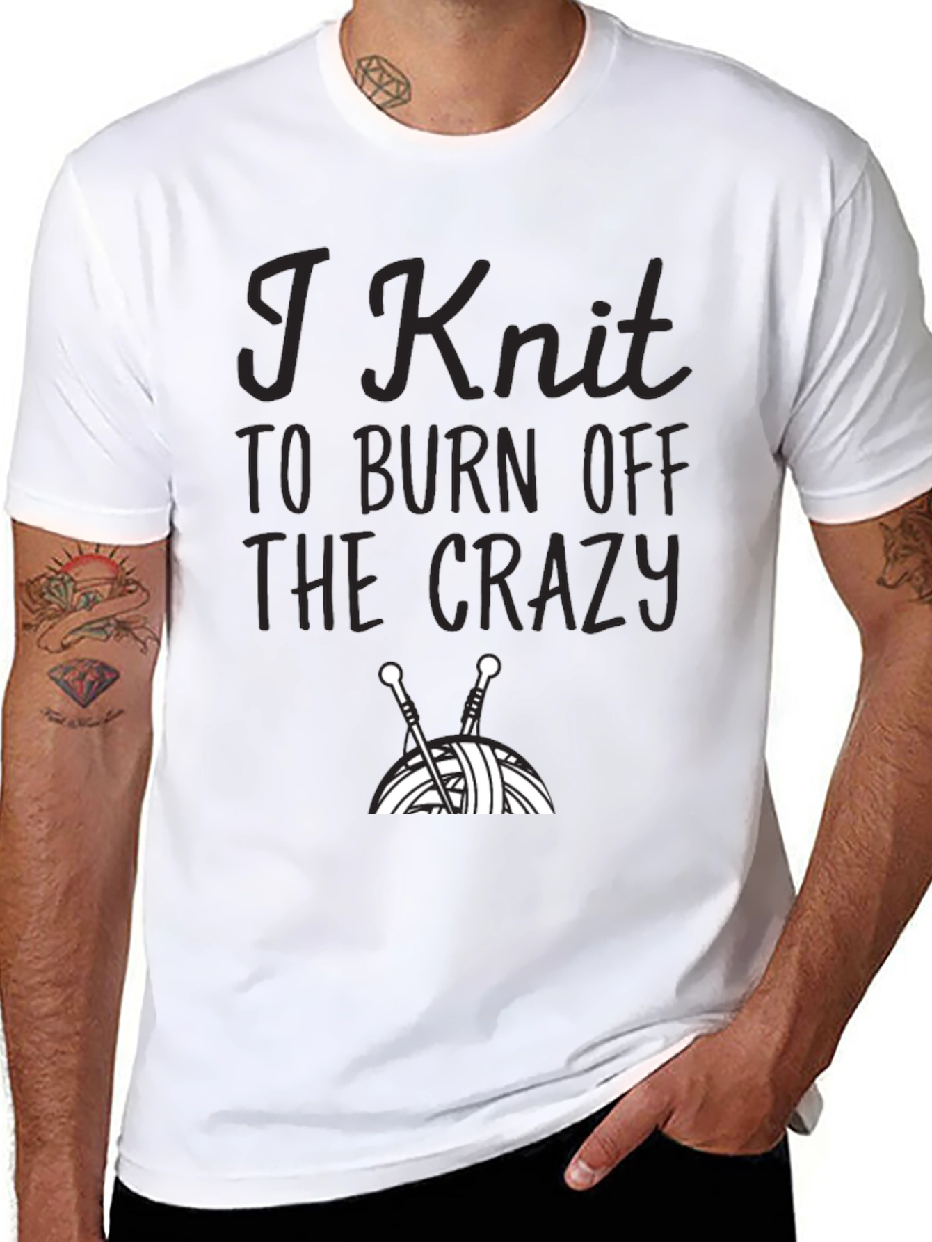 Camiseta Negra I Knit to Burn Off The Crazy