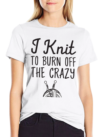 Camiseta Negra I Knit to Burn Off The Crazy