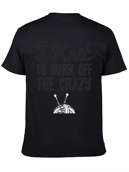 Camiseta Negra I Knit to Burn Off The Crazy