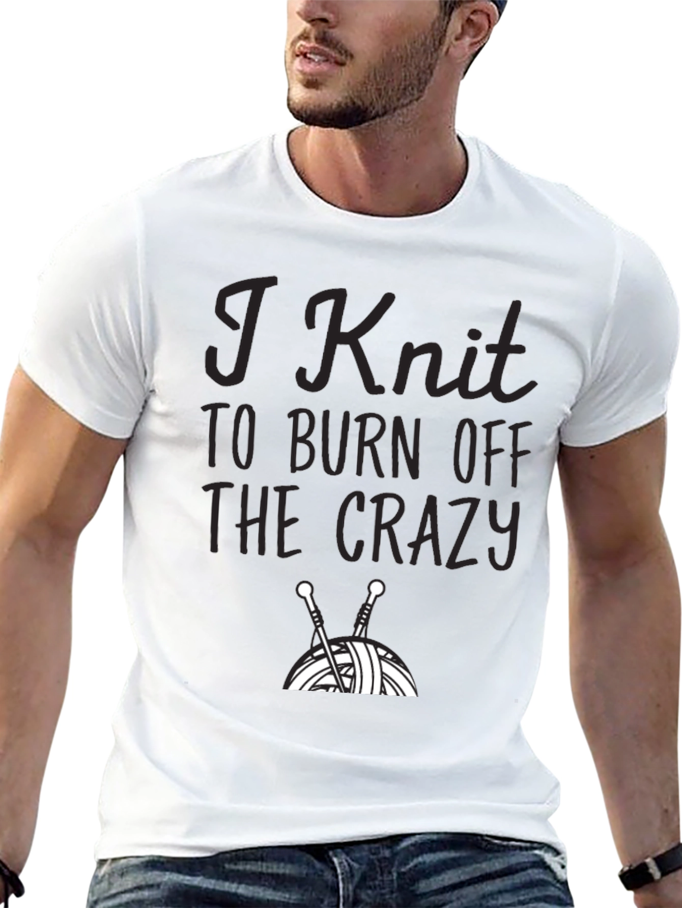 Camiseta Negra I Knit to Burn Off The Crazy