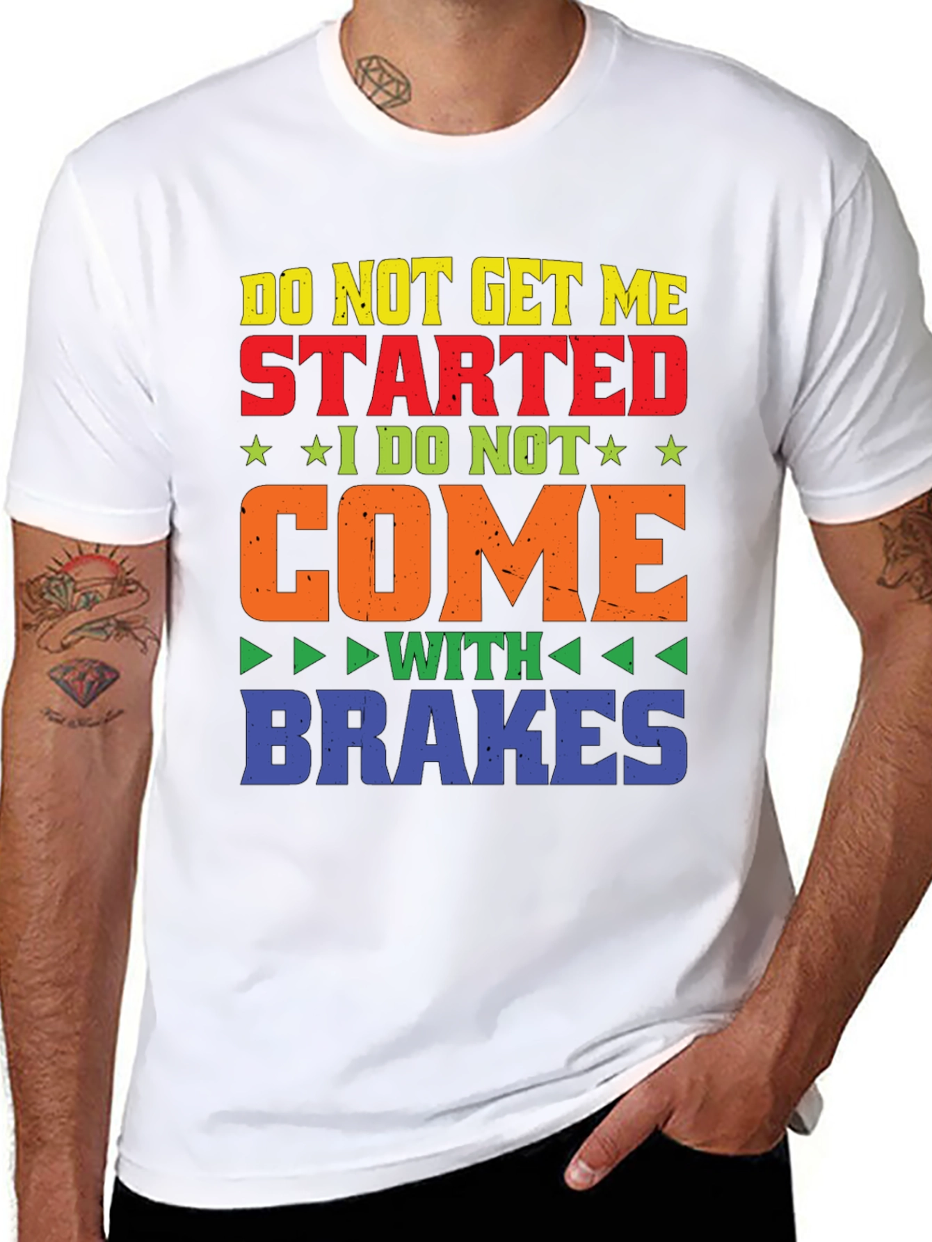 Camiseta Negra con Diseño Gracioso Sin Frenos