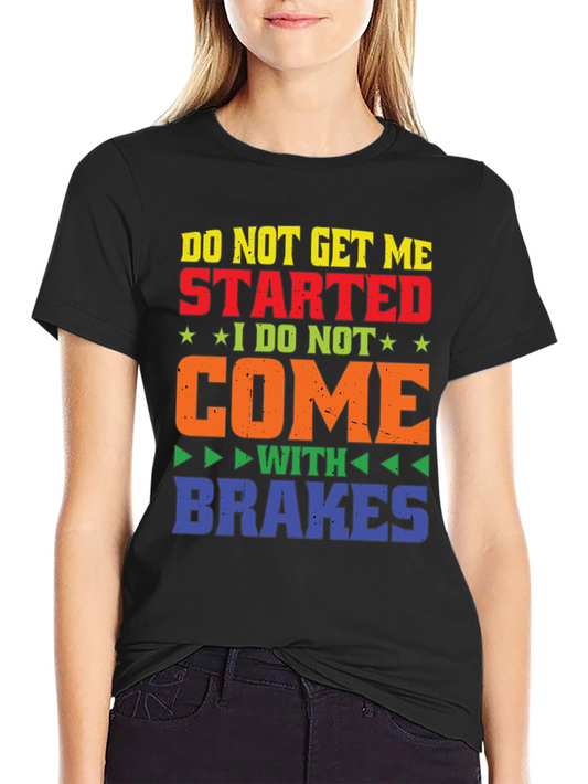 Camiseta Negra con Diseño Gracioso Sin Frenos