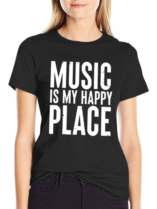 Camiseta Negra Music Is My Happy Place
