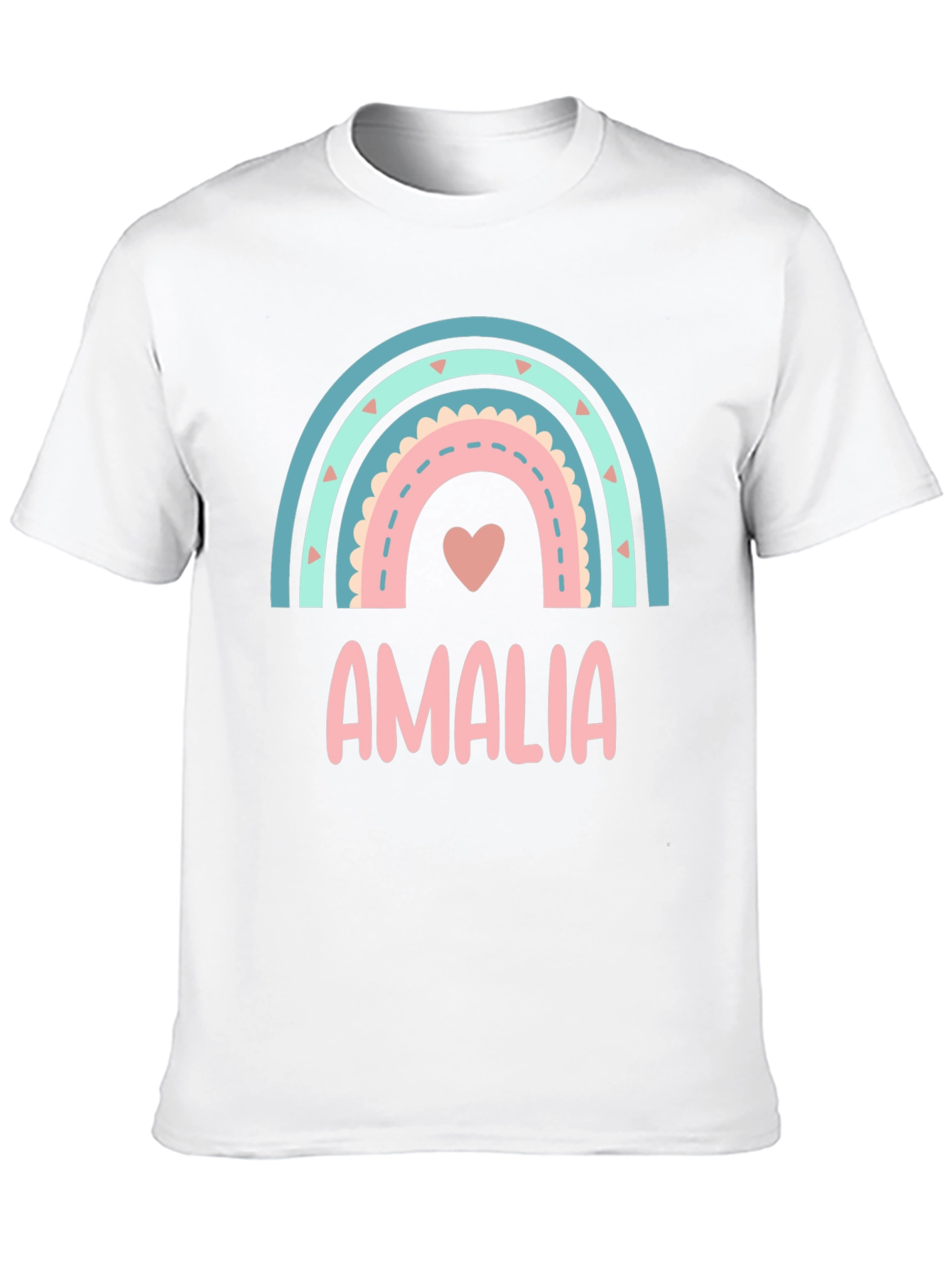 Camiseta Negra Personalizada Amalia Arcoíris