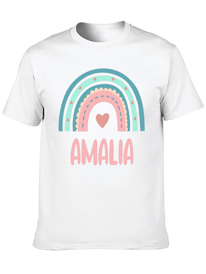 Camiseta Negra Personalizada Amalia Arcoíris