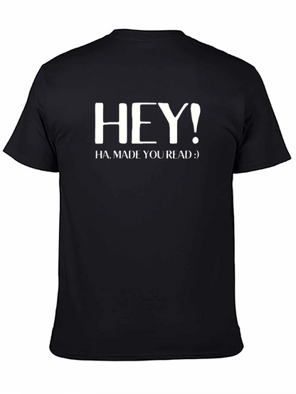 Camiseta Negra Hombre Hey! Ha made you read :)