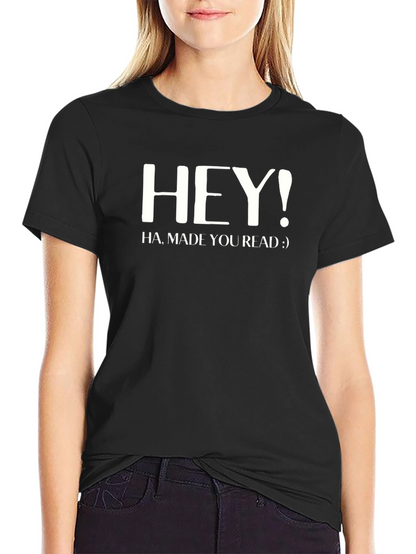 Camiseta Negra Hombre Hey! Ha made you read :)