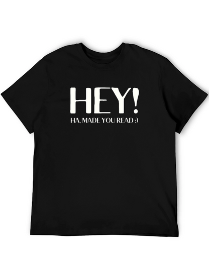 Camiseta Negra Hombre Hey! Ha made you read :)