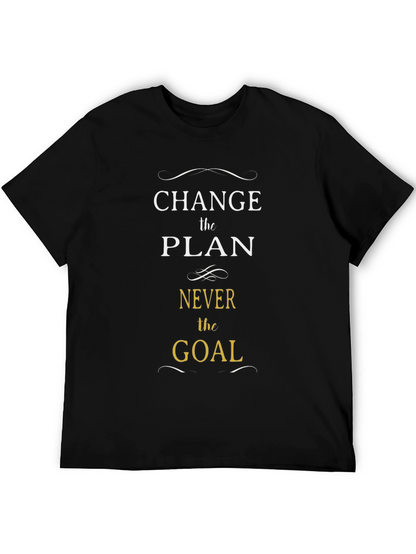 Camiseta Negra: Cambia el Plan Nunca la Meta