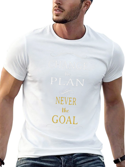 Camiseta Negra: Cambia el Plan Nunca la Meta