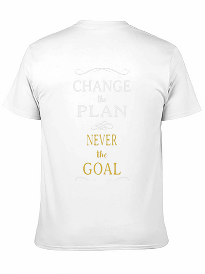 Camiseta Negra: Cambia el Plan Nunca la Meta